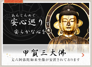 甲賀三大佛　丈六阿弥陀如来坐像が安置されております　安心巡りで安らかな心を